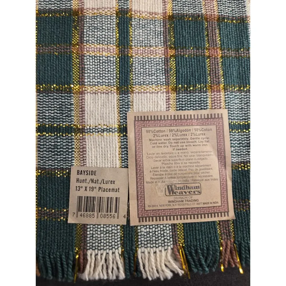 Mixed Placemat Lot of 11 Red Green Plaid Blue White Blush Round Rectangular Set